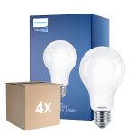 Mehrfachpackung 4x Philips Classic LED Glühbirne E27 Birne Matt 17.5W 2452lm - 827 Extra Warmweiß | Ersatz für 150W