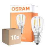 Mehrfachpackung 10x Osram Spezial T LED E14 Röhrenförmig Fadenlampe Klar 1.6W 50lm - 824 Extra Warmweiß | Ersatz Für 5W