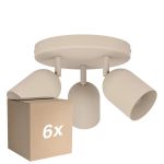 Mehrfachpackung 6x Eglo Decke Spot Tilston Stahl Sandig | Geeignet für 3x E14