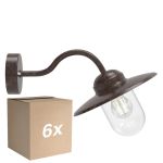 Mehrfachpackung 6x Nordlux Luxembourg Wandleuchte Metall und Glas Rostig | IP54 - Geeignet für E27