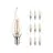 Mehrfachpackung 10x Noxion Lucent LED E14 Gebogene Spitze Kerze Fadenlampe Klar 2.5W 250lm - 827 Extra Warmweiß | Ersatz für 25W