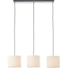 Brilliant Teddy Pendelleuchte Metall Textil Beige | Geeignet für 3x E27