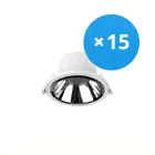 Mehrfachpackung 15x Noxion LED Downlight Apollo 9W 1100lm 60D - 840 Kaltweiß | 145mm - Ausschnitt 120mm - Alu Reflektor - UGR 