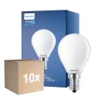 Mehrfachpackung 10x Philips Master Value LED Lustre E14 Kugel Matt 3.4W 470lm - 927 Extra Warmweiß | Höchste Farbwiedergabe - Dimmbar - Ersatz für 40W