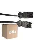 Mehrfachpackung 50x Noxion GST - Kompatibel Verlängerungskabel Schwarz - Männlich + Weiblich - 1m - 3 pole 1,5mm2