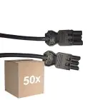 Mehrfachpackung 50x Noxion GST - Kompatibel Verlängerungskabel Schwarz - Männlich + Weiblich - 1,5m - 3 pole 1,5mm2