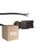 Mehrfachpackung 50x Noxion GST - Kompatibel Versorgungskabel Schwarz - Männlich + Offene Enden - 0,3m - 3 pole 0,75mm2