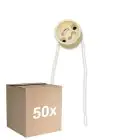 Mehrfachpackung 50x Universal GU10 Sockel - Universele GU10 Fitting - Weiß 0.1m - 2 pole 0.5mm2 (Für Noxion)