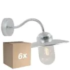 Mehrfachpackung 6x Nordlux Luxembourg Wandleuchte Stahl und Glas Grau - Küstenbereich | IP54 - Geeignet für E27